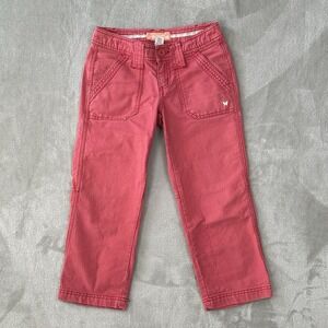 VTG‎ Y2K Aeropostale Pink Cropped Capri Pants Butterfly Logo Women's Sz 4